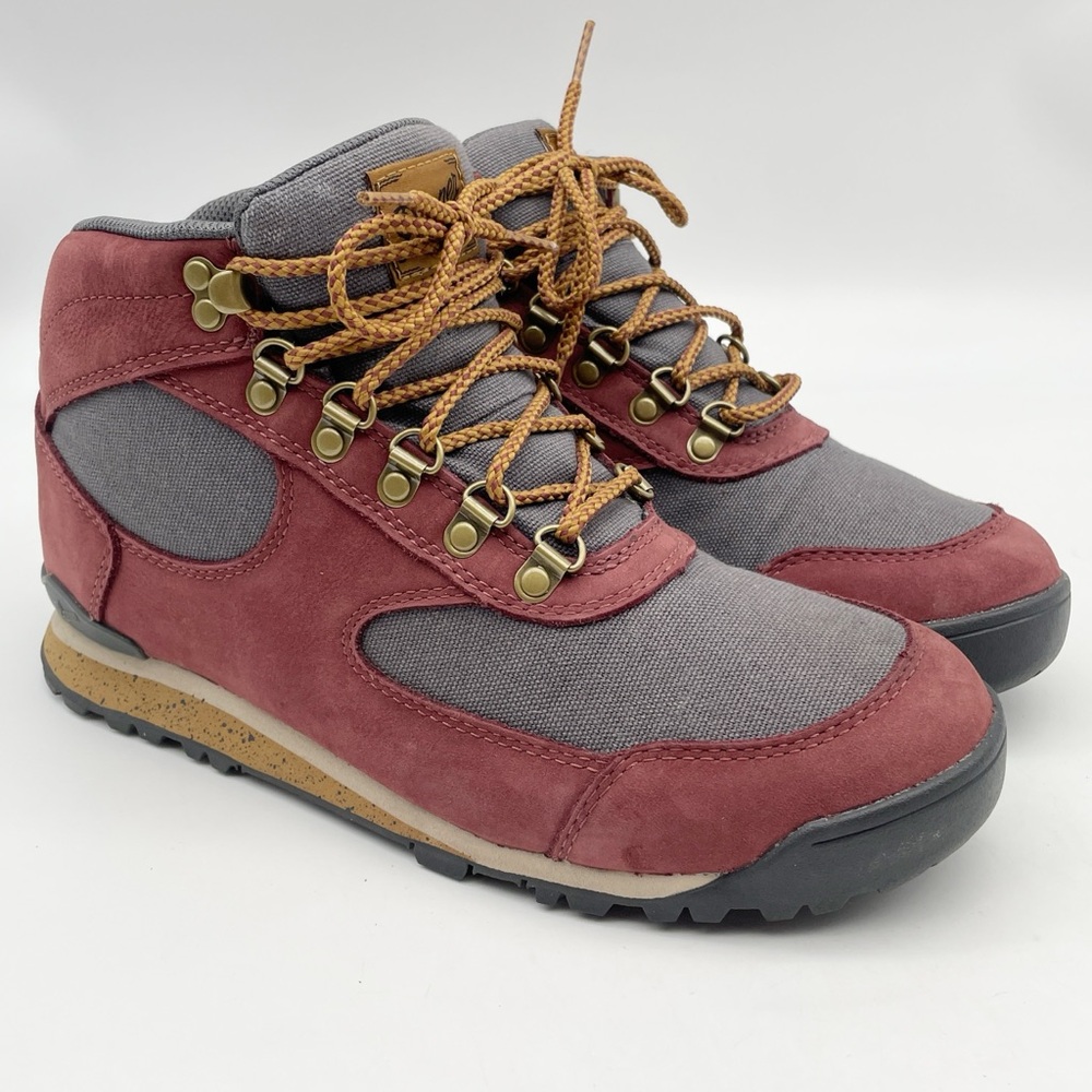Stylish Women's Hiking Boots - Red and Gray